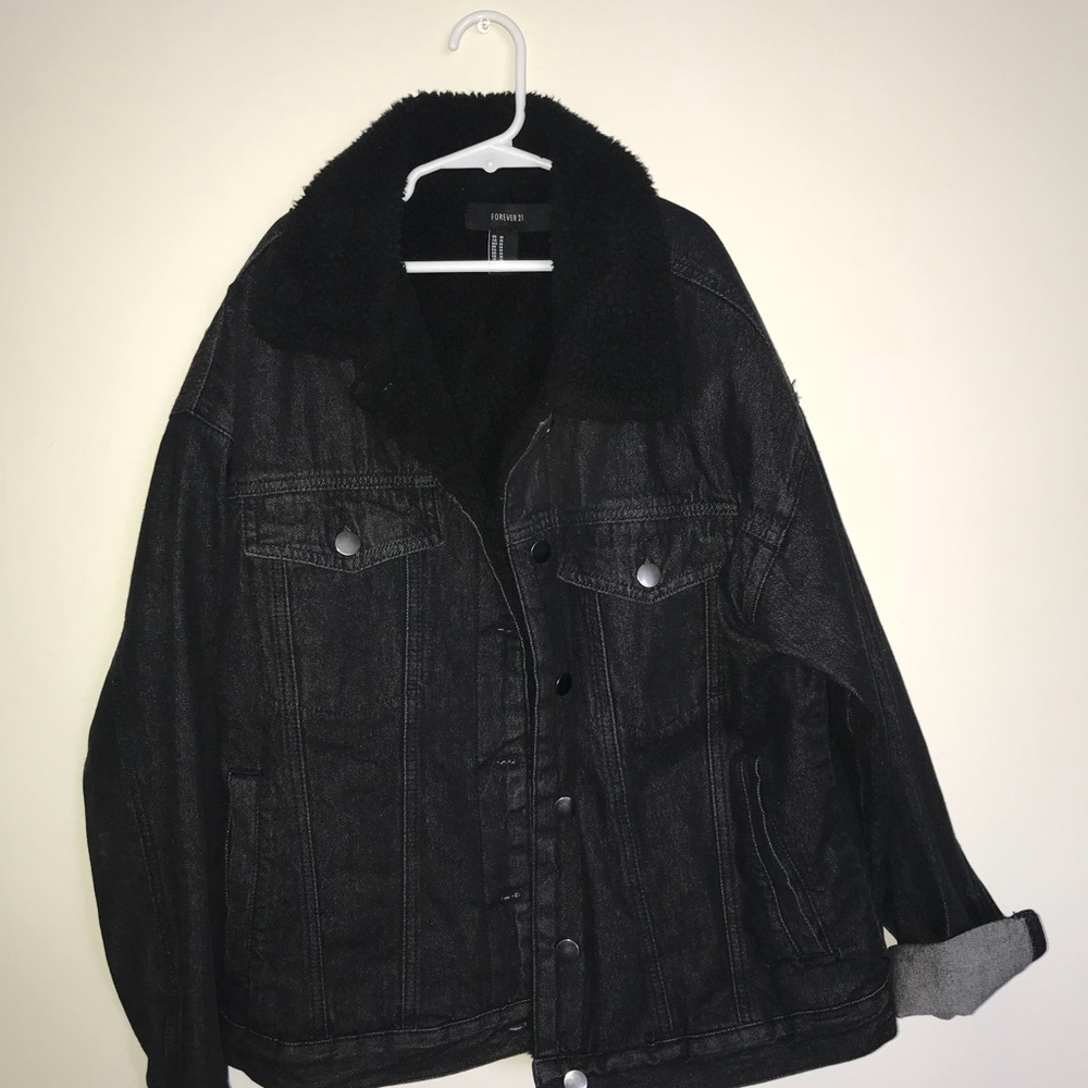 Black oversized jean jacket